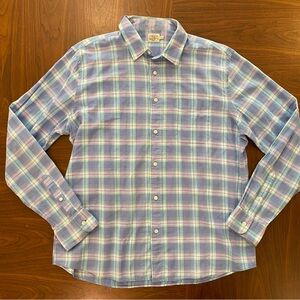 Faherty Plaid Buttondown Shirt - Blue, White, Purple Spring Colors Size XL